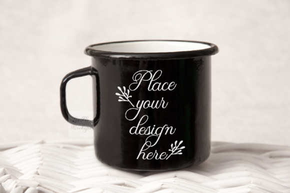 Black Metal Enamel Mug Mockup: A Practical Design Tool