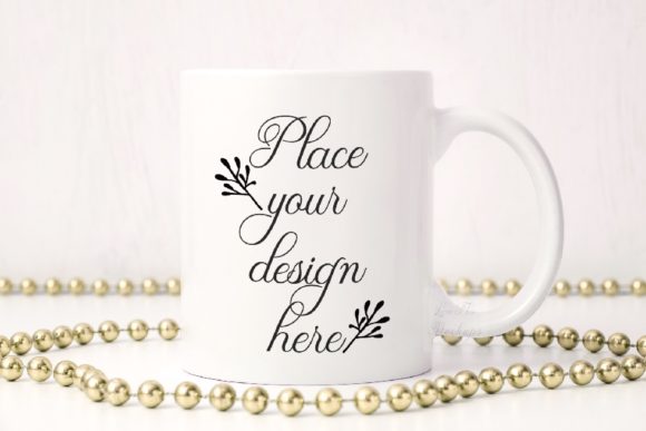 Sublimation Coffee Mug Gold Mockup for Festive Branding
